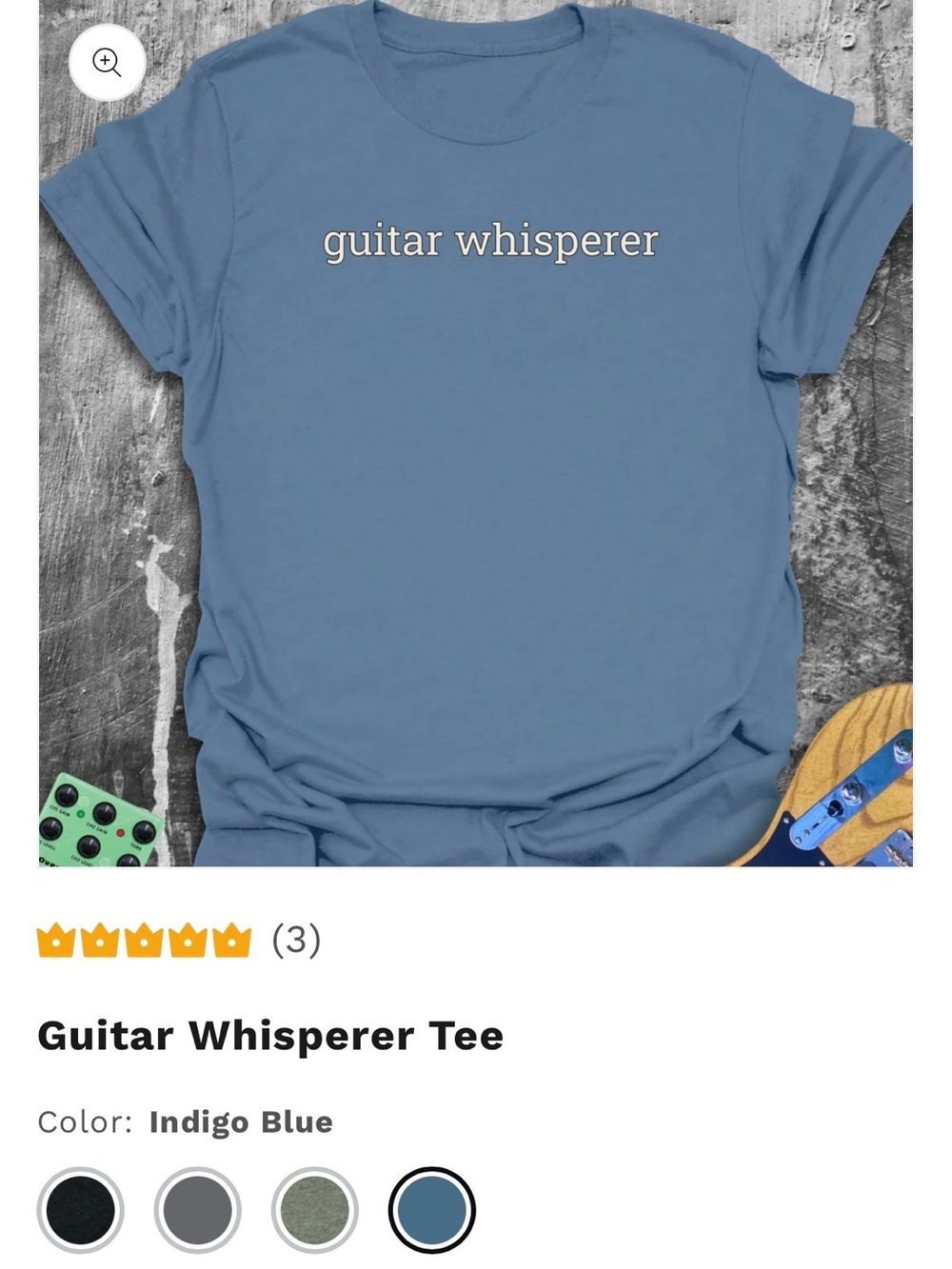Guitar Whisperer Blue Graphic Tee